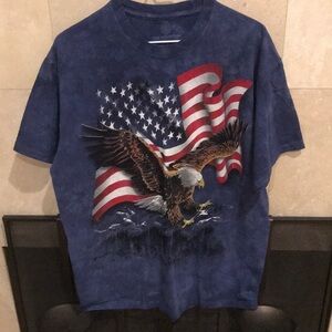 The mountain patriotic bald eagle shirt